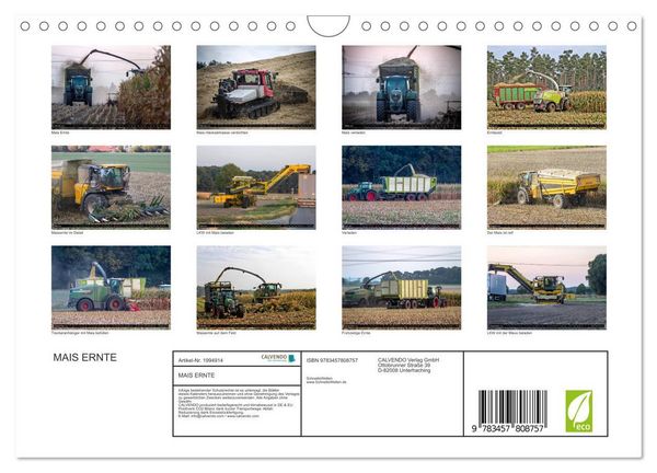 Produktbild: MAIS ERNTE (Wandkalender 2026 DIN A4 quer), CALVENDO Monatskalender