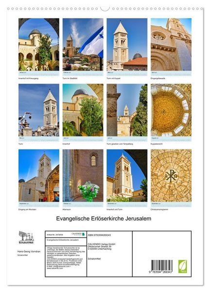 Produktbild: Evangelische Erl&ouml;serkirche Jerusalem (hochwertiger Premium Wandkalender 2027 DIN A2 hoch), Kunstdruck in Hochglanz