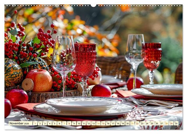 Produktbild: Gedeckter Tisch f&uuml;r Gourmets (hochwertiger Premium Wandkalender 2026 DIN A2 quer), Kunstdruck in Hochglanz