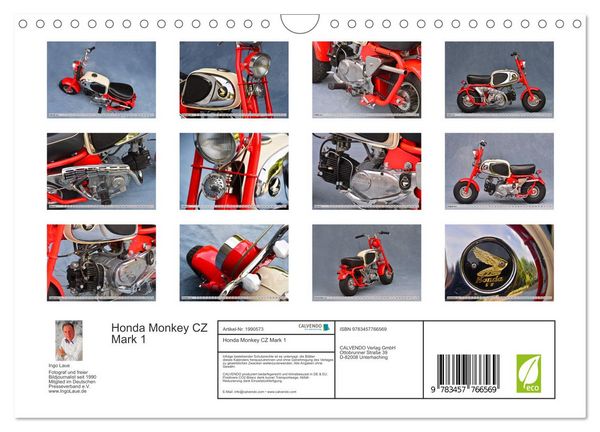 Produktbild: Honda Monkey CZ Mark 1 (Wandkalender 2026 DIN A4 quer), CALVENDO Monatskalender