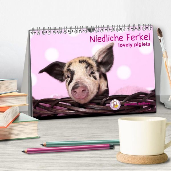 Produktbild: Niedliche Ferkel lovely piglets (Tischkalender 2027 DIN A5 quer), CALVENDO Monatskalender