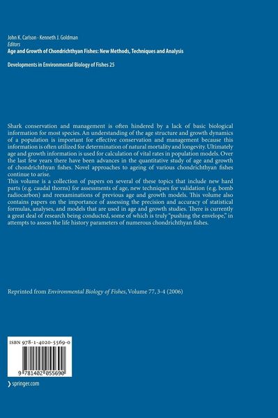 Produktbild: Special Issue: Age and Growth of Chondrichthyan Fishes: New Methods, Techniques and Analysis