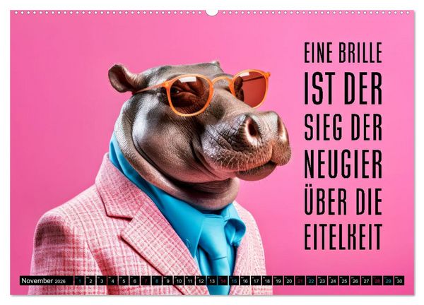 Produktbild: BRILLEN - coole Spr&uuml;che (Wandkalender 2026 DIN A2 quer), CALVENDO Monatskalender