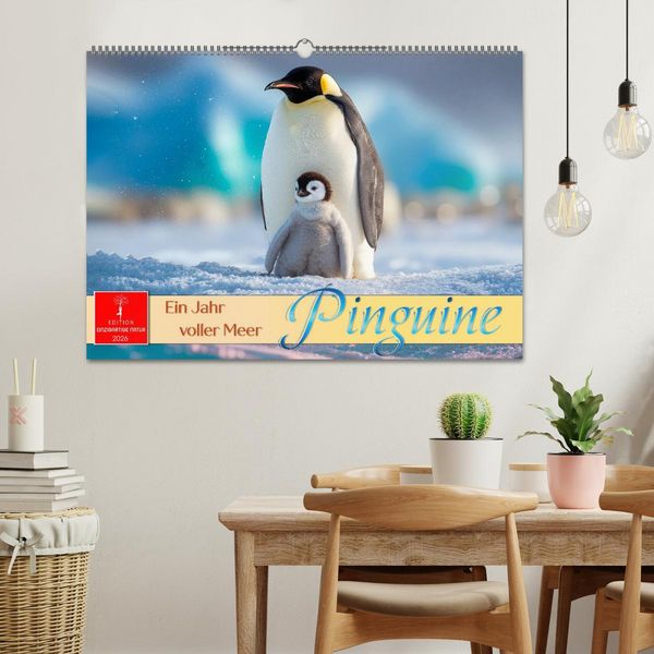 Produktbild: Pinguine - ein Jahr voller Meer (Wandkalender 2026 DIN A2 quer), CALVENDO Monatskalender