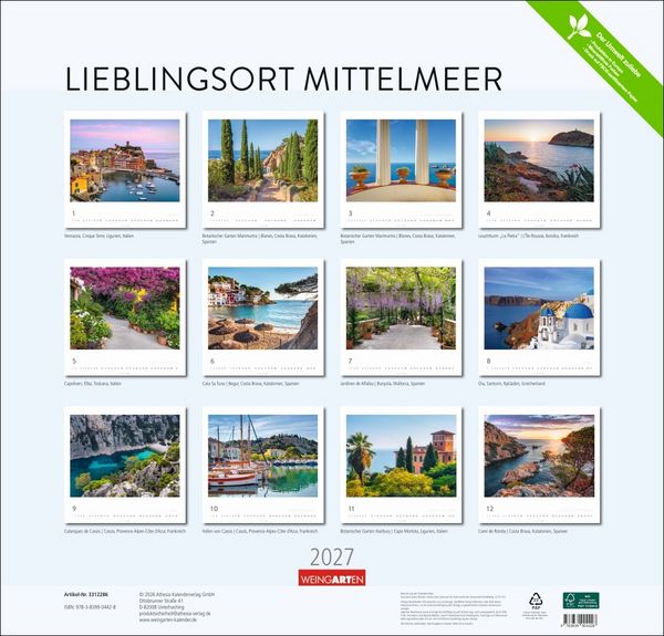 Produktbild: Lieblingsort Mittelmeer Kalender 2027