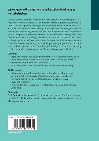 Produktbild: Wirkungsvolle Organisations- und Leitbildentwicklung in Kulturbetrieben