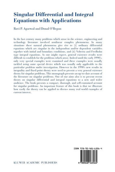 Produktbild: Singular Differential and Integral Equations with Applications