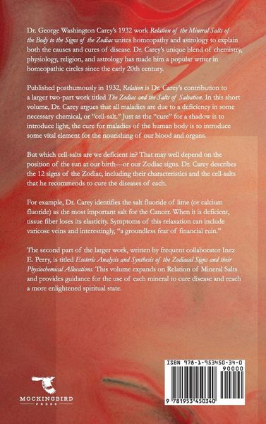 Produktbild: Relation of the Mineral Salts of the Body to the Signs of the Zodiac