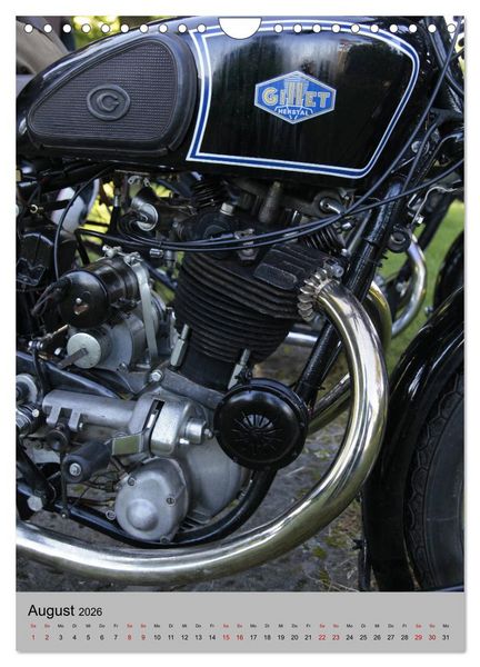 Produktbild: Motorrad Oldtimer - Motoransichten (Wandkalender 2026 DIN A4 hoch), CALVENDO Monatskalender
