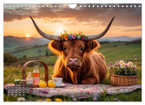 Produktbild: Highland K&uuml;he (Wandkalender 2026 DIN A4 quer), CALVENDO Monatskalender