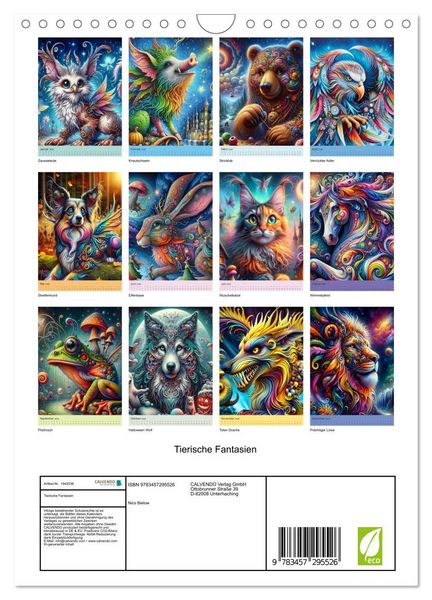 Produktbild: Tierische Fantasien (Wandkalender 2026 DIN A4 hoch), CALVENDO Monatskalender