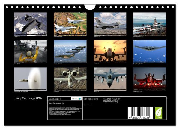 Produktbild: Kampfflugzeuge USA (Wandkalender 2026 DIN A4 quer), CALVENDO Monatskalender