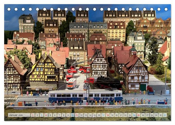 Produktbild: Retrobahnen en miniature (Tischkalender 2026 DIN A5 quer), CALVENDO Monatskalender