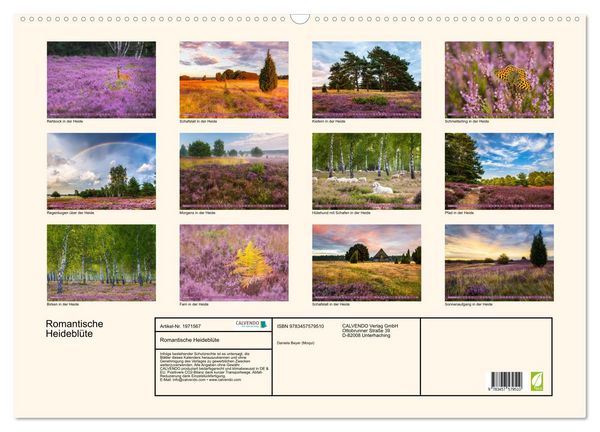 Produktbild: Romantische Heidebl&uuml;te (Wandkalender 2026 DIN A2 quer), CALVENDO Monatskalender