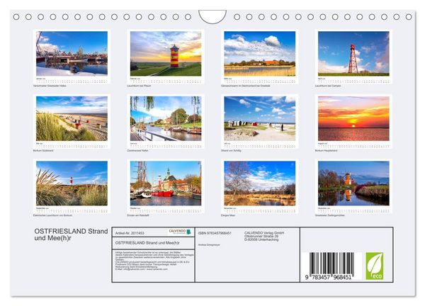 Produktbild: OSTFRIESLAND Strand und Mee(h)r (Wandkalender 2026 DIN A4 quer), CALVENDO Monatskalender