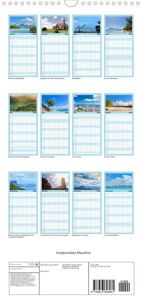 Produktbild: Familienplaner Inselparadies Mauritius (Wandkalender 2022 , 21 cm x 45 cm, hoch)