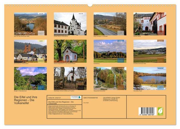 Produktbild: Die Eifel und ihre Regionen - Die Vulkaneifel (hochwertiger Premium Wandkalender 2027 DIN A2 quer), Kunstdruck in Hochglanz