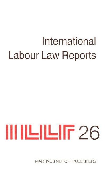 Produktbild: International Labour Law Reports, Volume 26