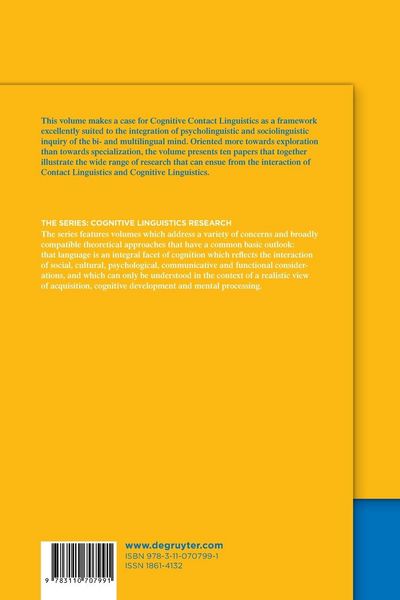 Produktbild: Cognitive Contact Linguistics