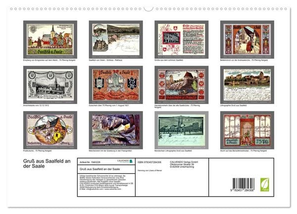 Produktbild: Gru&szlig; aus Saalfeld an der Saale (hochwertiger Premium Wandkalender 2026 DIN A2 quer), Kunstdruck in Hochglanz