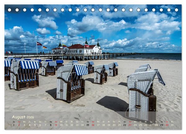 Produktbild: K&uuml;stenimpressionen von den Ostseeinseln R&uuml;gen und Usedom (Tischkalender 2026 DIN A5 quer), CALVENDO Monatskalender