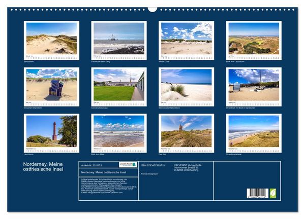 Produktbild: Norderney. Meine ostfriesische Insel (Wandkalender 2026 DIN A2 quer), CALVENDO Monatskalender