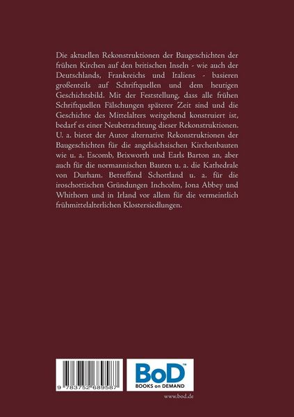 Produktbild: Fr&uuml;he Kirchenbauten in England, Schottland und Irland