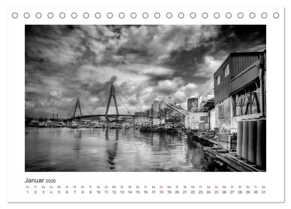 Produktbild: SYDNEY Monochrom (Tischkalender 2026 DIN A5 quer), CALVENDO Monatskalender