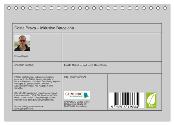 Produktbild: Costa Brava &ndash; inklusive Barcelona (Tischkalender 2026 DIN A5 quer), CALVENDO Monatskalender