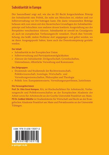 Produktbild: Subsidiarit&auml;t in Europa