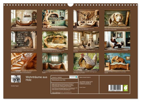 Produktbild: Wohntr&auml;ume aus Holz (Wandkalender 2026 DIN A3 quer), CALVENDO Monatskalender