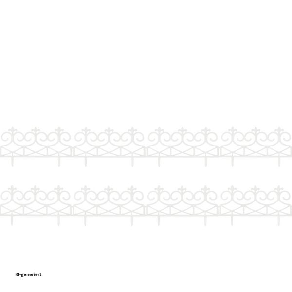 Produktbild: HTI-Living HTI-Living Rasenkante 480 cm Wei&szlig; mit Solarlichterkette