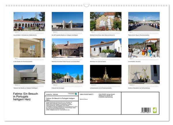 Produktbild: Fatima: Ein Besuch in Portugals heiligem Herz (Wandkalender 2026 DIN A2 quer), CALVENDO Monatskalender
