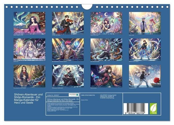 Produktbild: Shōnen-Abenteuer und Shōjo-Romantik - Ein Manga-Kalender f&uuml;r Herz und Seele (Wandkalender 2026 DIN A4 quer), CALVENDO Monatskalender