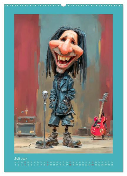 Produktbild: Rock-Rhythmus. Karikaturen zwischen Kunst und Kult (Wandkalender 2027 DIN A2 hoch), CALVENDO Monatskalender