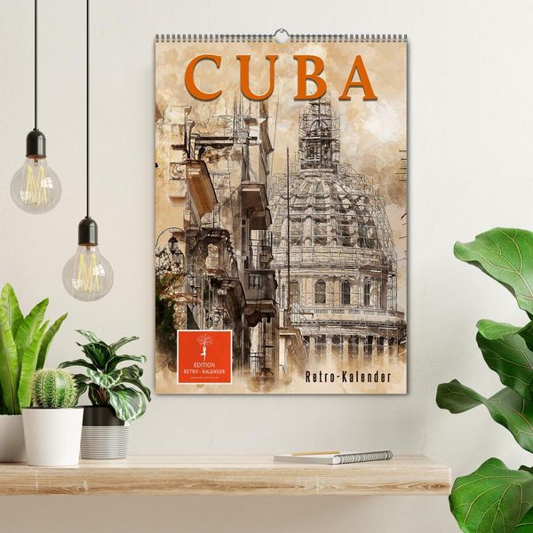 Produktbild: Cuba Retro Kalender (Wandkalender 2026 DIN A2 hoch), CALVENDO Monatskalender