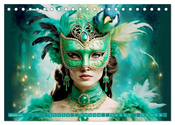 Produktbild: Maskerade Deluxe (Tischkalender 2026 DIN A5 quer), CALVENDO Monatskalender