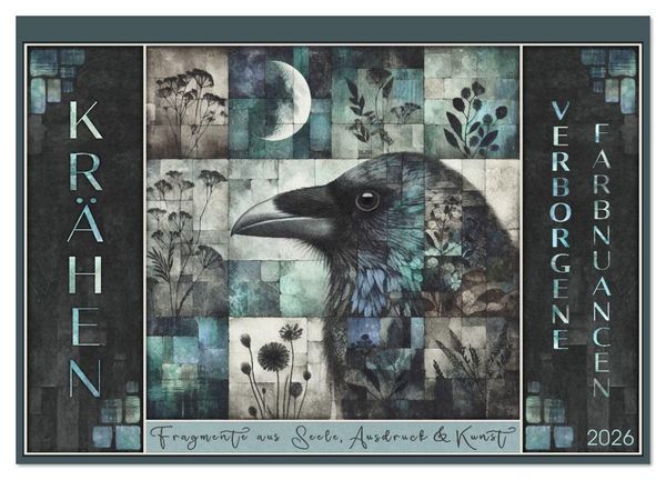 Produktbild: Kr&auml;hen. Verborgene Farbnuancen. Kunst. (Wandkalender 2026 DIN A2 quer), CALVENDO Monatskalender