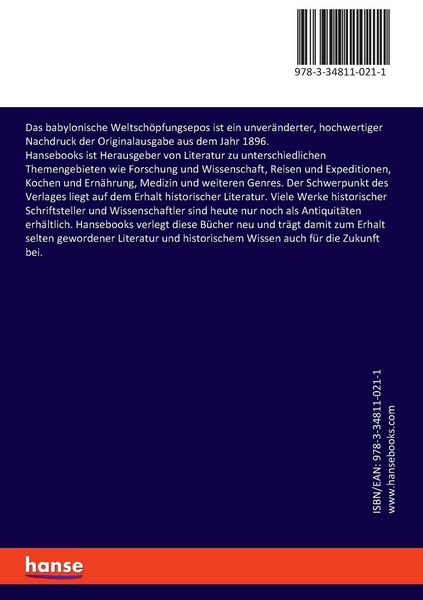 Produktbild: Das babylonische Weltsch&ouml;pfungsepos