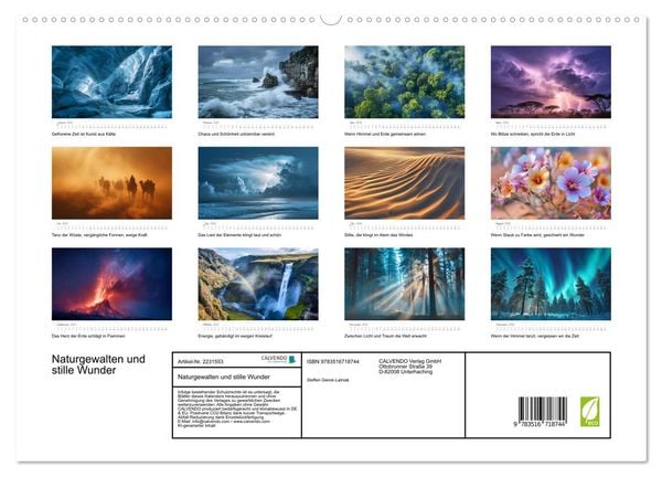 Produktbild: Naturgewalten und stille Wunder (hochwertiger Premium Wandkalender 2026 DIN A2 quer), Kunstdruck in Hochglanz