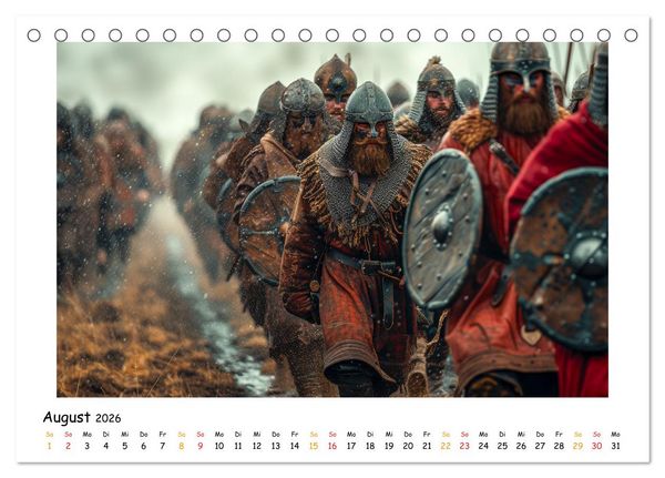 Produktbild: Wikinger - mutige Krieger (Tischkalender 2026 DIN A5 quer), CALVENDO Monatskalender