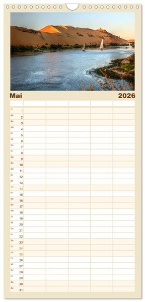 Produktbild: Familienplaner 2026 - &Auml;gypten - Impressionen mit 5 Spalten (Wandkalender, 21 x 45 cm) CALVENDO