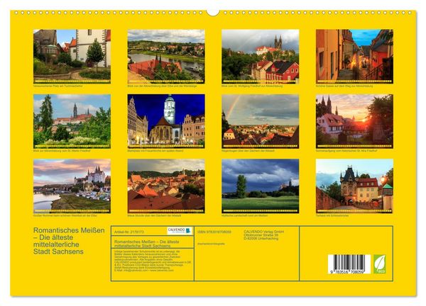 Produktbild: Romantisches Mei&szlig;en &ndash; Die &auml;lteste mittelalterliche Stadt Sachsens (hochwertiger Premium Wandkalender 2026 DIN A2 quer), Kunstdruck in Hochglanz