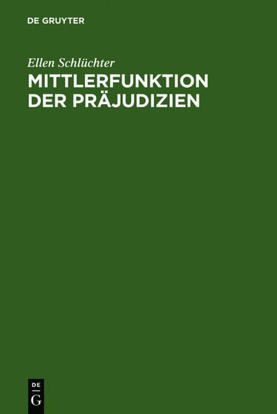 Produktbild: Mittlerfunktion der Pr&auml;judizien
