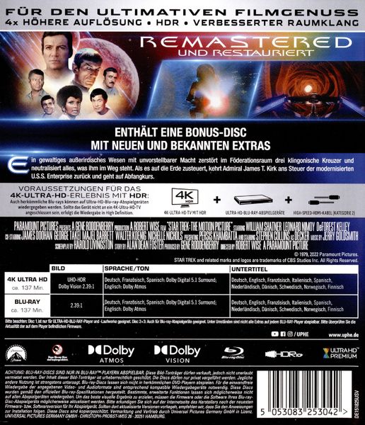 Produktbild: STAR TREK I - Der Film - The Director's Cut (4K Ultra HD) (+ Blu-ray) (+ Bonus-Blu-ray)
