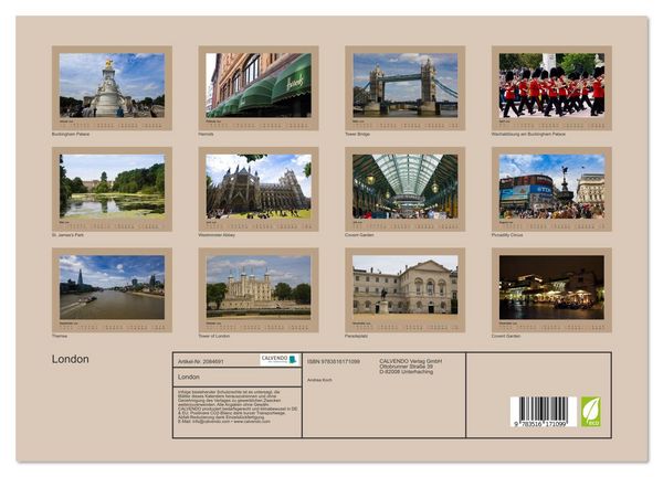 Produktbild: London (hochwertiger Premium Wandkalender 2026 DIN A2 quer), Kunstdruck in Hochglanz