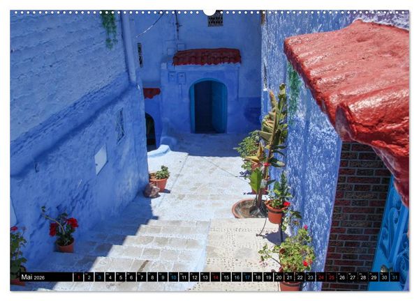 Produktbild: Chefchaouen - Sinfonie in Blau und Wei&szlig; (Wandkalender 2026 DIN A2 quer), CALVENDO Monatskalender