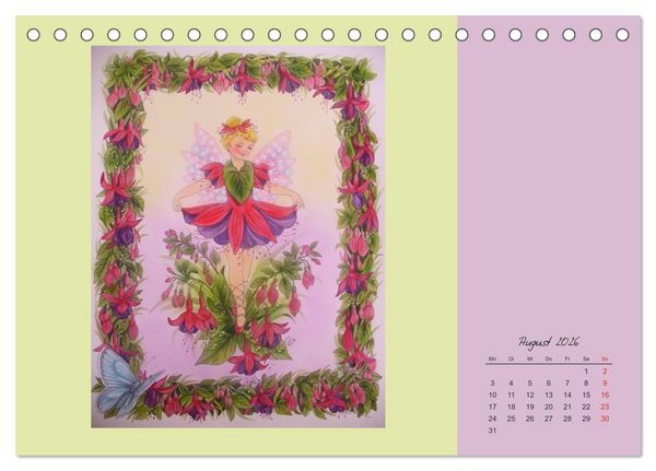Produktbild: Blumen Elfen (Tischkalender 2026 DIN A5 quer), CALVENDO Monatskalender