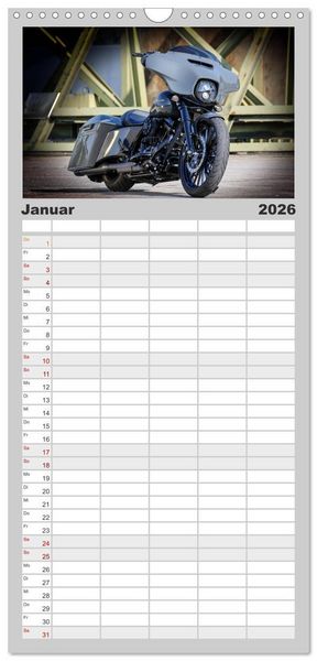Produktbild: Familienplaner 2026 - Best of Custom- and Showbikes mit 5 Spalten (Wandkalender, 21 x 45 cm) CALVENDO
