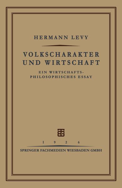 Produktbild: Volkscharakter und Wirtschaft